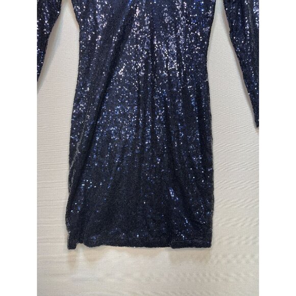 Vision for Innovation Sequin Performance Dress Womens Sze S Blue Long Sleeve NWT - Picture 11 of 12
